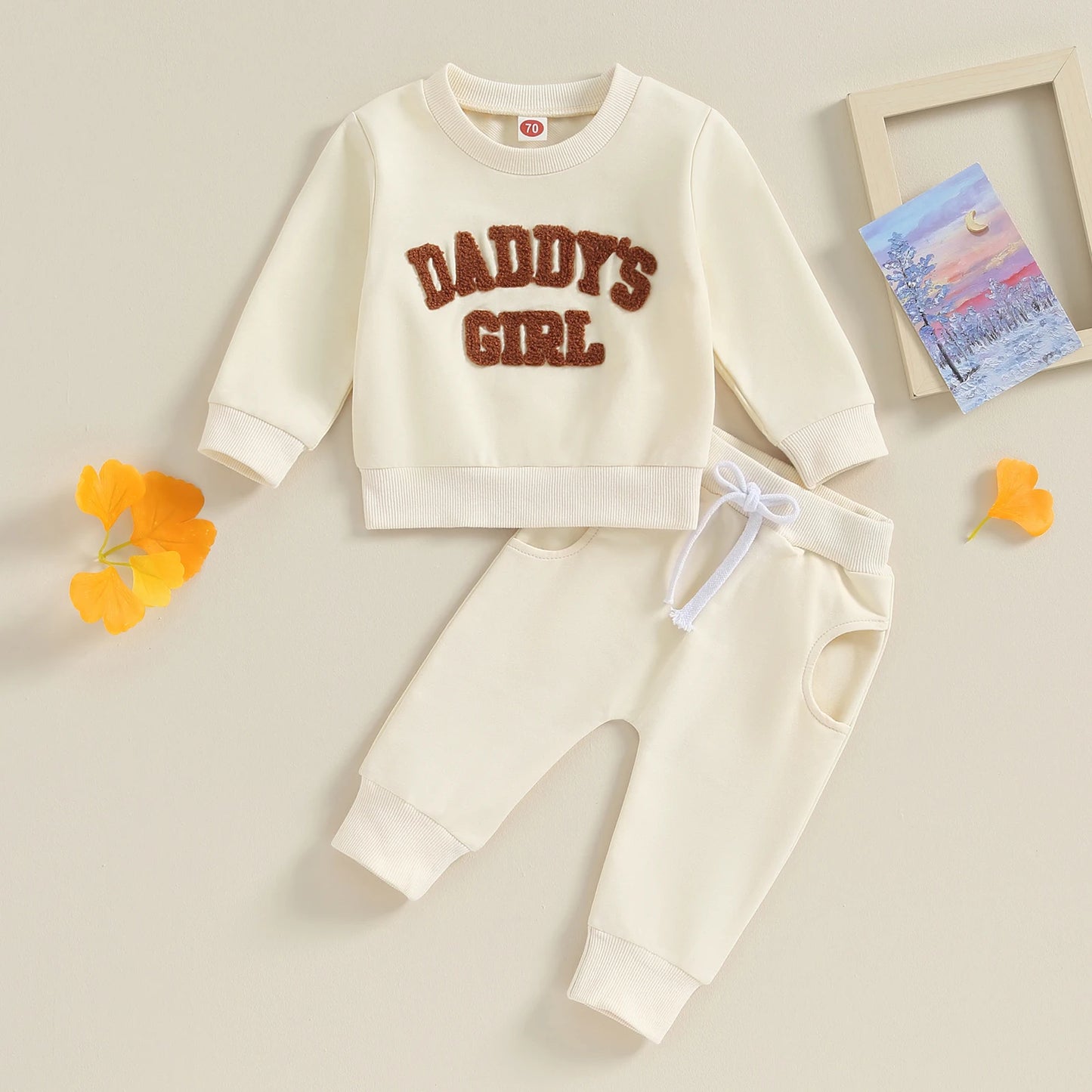 ma&baby 0-3Y Newborn Infant Baby Girl Clothes Sets Letter Embroidery Long Sleeve Tops Pants Casual Fall Spring Outfits