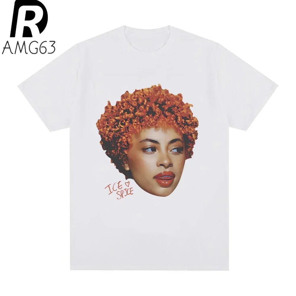 Rapper Ice Spice Graphic T Shirt Men Women's Fashion Hip Hop Street Style T-shirt Summer Casua