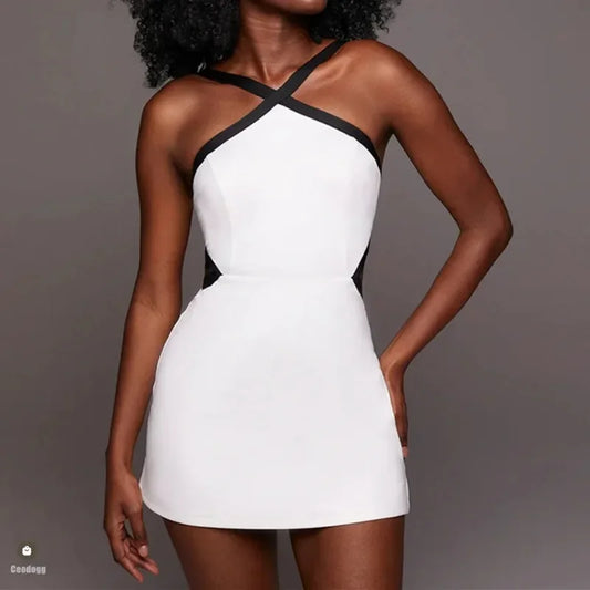 Pad Sport Bra Anti Shorts Women One Piece Jumpsuit Yoga Set Dress Athletic Golf Badminton Pickleball Tennis Active Wear Suits