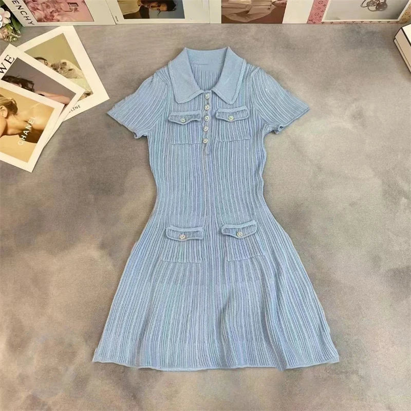 Women's Polo Pop Knit Dress
