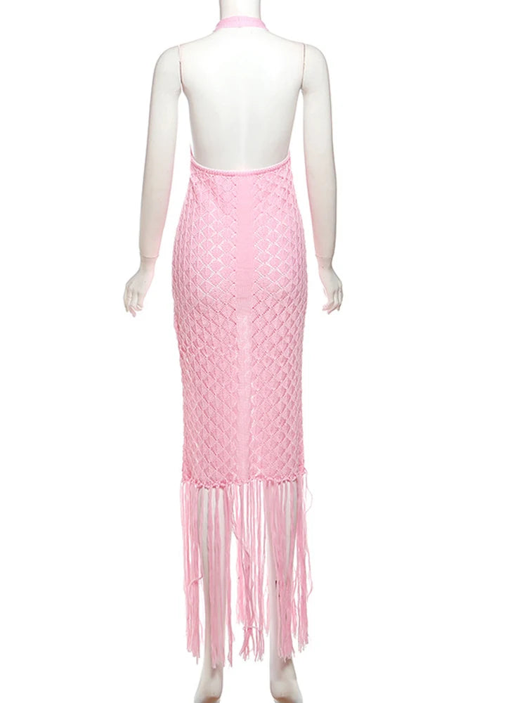 Sun-Kissed Closet Hollow Crochet Beach Dress