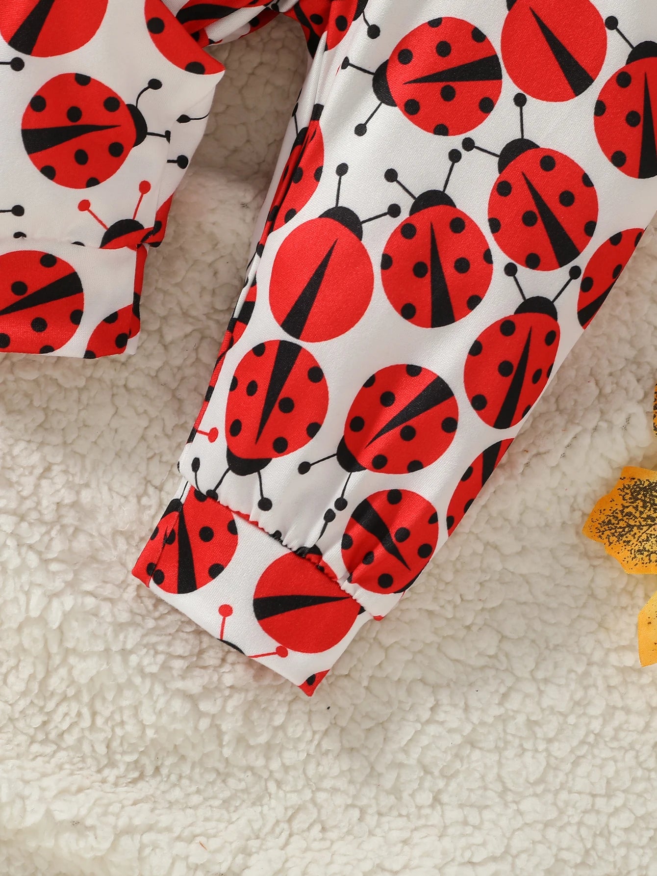 Baby Girl Fashion Clothes Infant Long Sleeve Cartoon Ladybird Bodysuit +Pant Set+Headband 3PCS