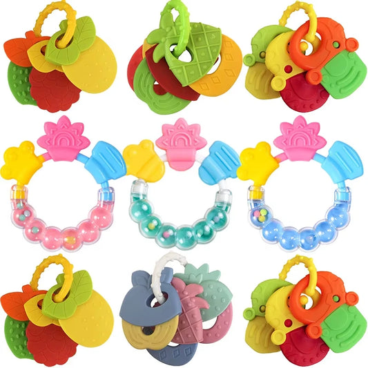 Newborn Chews Food Grade Teethers Training Bed Toy  Baby fruit item Feeding Infant Rattle