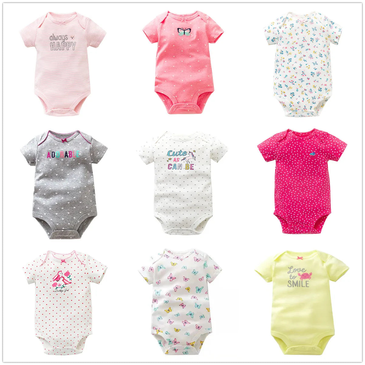 Unisex Baby Bodysuits Clothes Cotton Flower Rompers