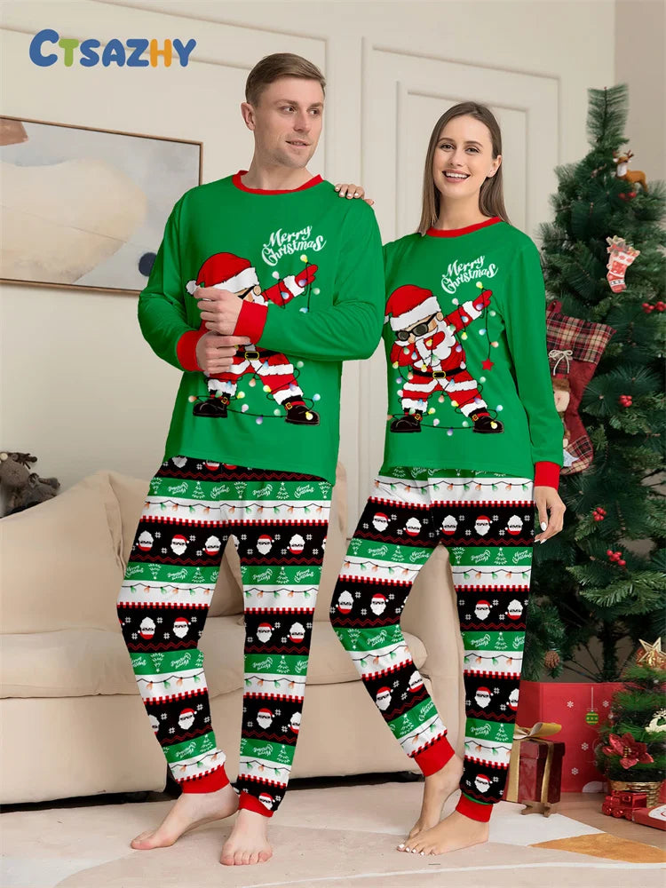 Christmas Family Matching Outfits Mom Dad Kids 2 Pieces Pajamas