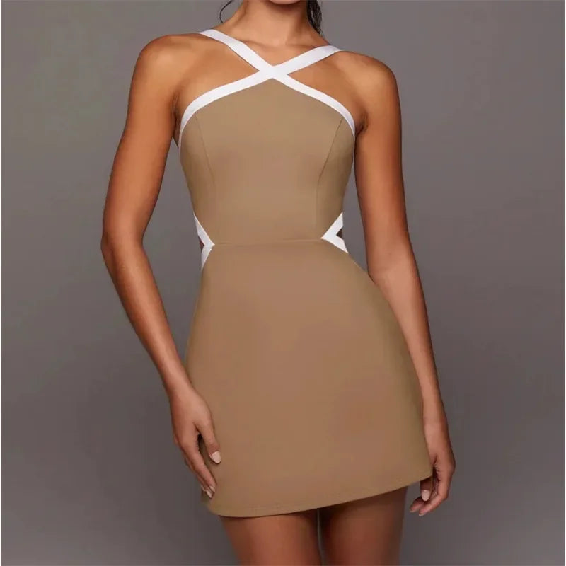 Pad Sport Bra Anti Shorts Women One Piece Jumpsuit Yoga Set Dress Athletic Golf Badminton Pickleball Tennis Active Wear Suits