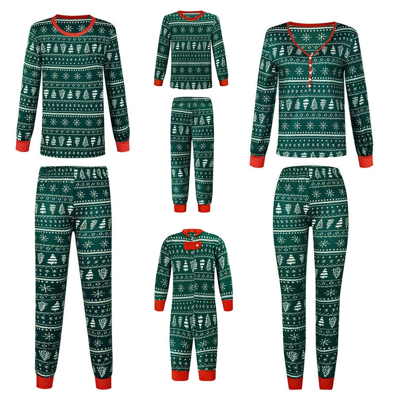 Christmas Family Matching Pajamas Set Mother Father Kids Clothes Family Outfit