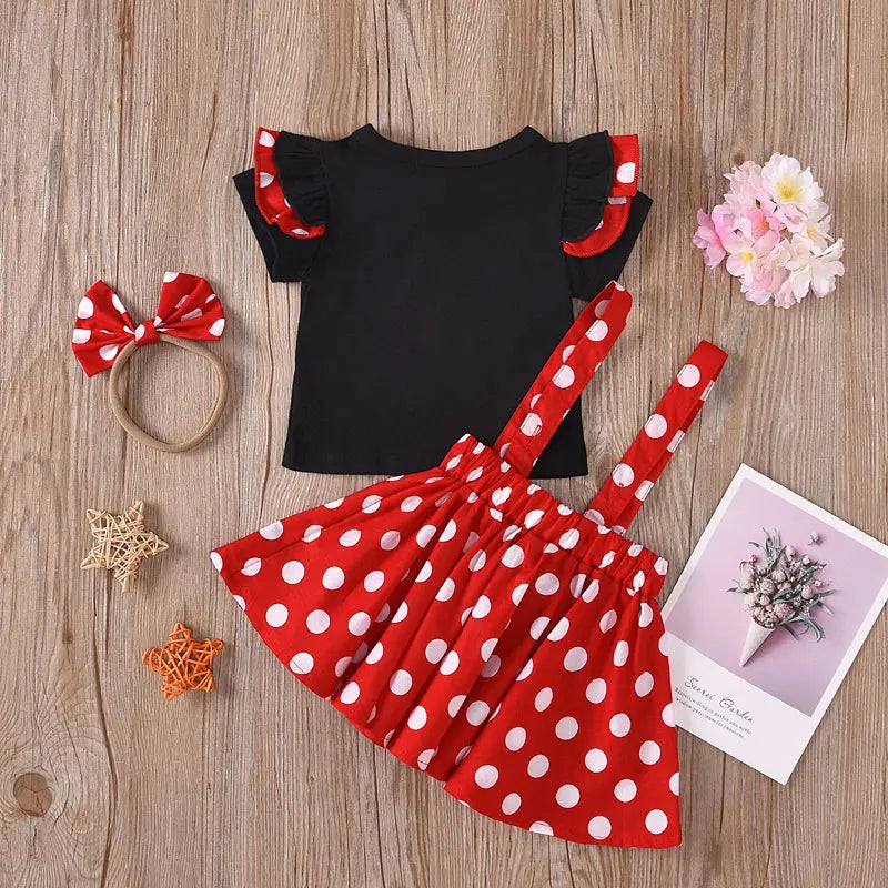 Polka Dot Baby Girl Evening Dresses Bow Kids Birthday Party Princess