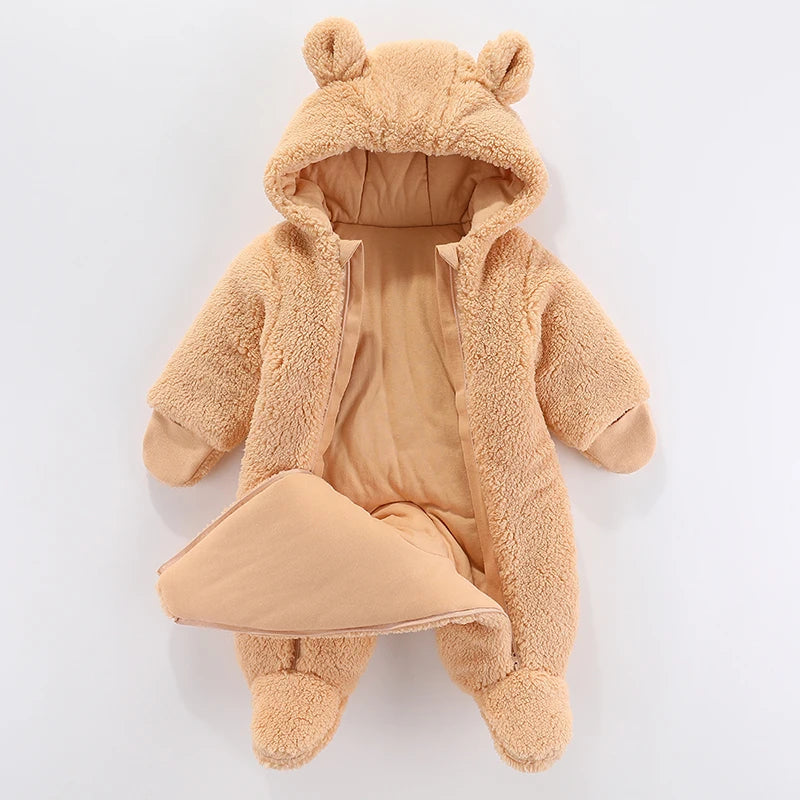 Baby Jacket Warm Hooded Infant Romper