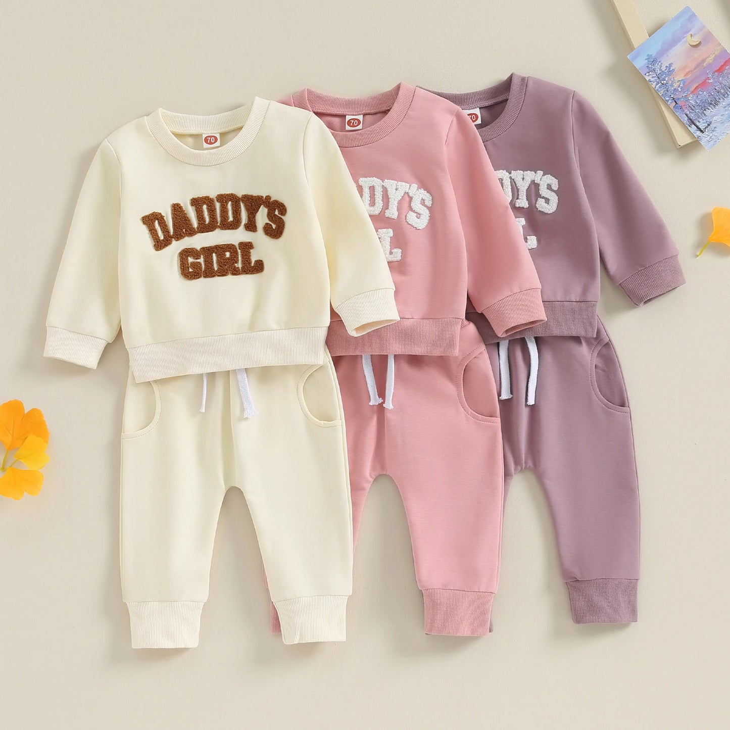 ma&baby 0-3Y Newborn Infant Baby Girl Clothes Sets Letter Embroidery Long Sleeve Tops Pants Casual Fall Spring Outfits