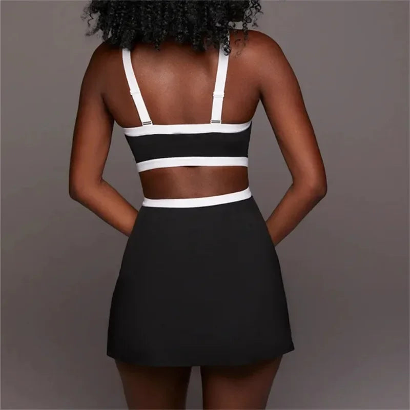 Pad Sport Bra Anti Shorts Women One Piece Jumpsuit Yoga Set Dress Athletic Golf Badminton Pickleball Tennis Active Wear Suits