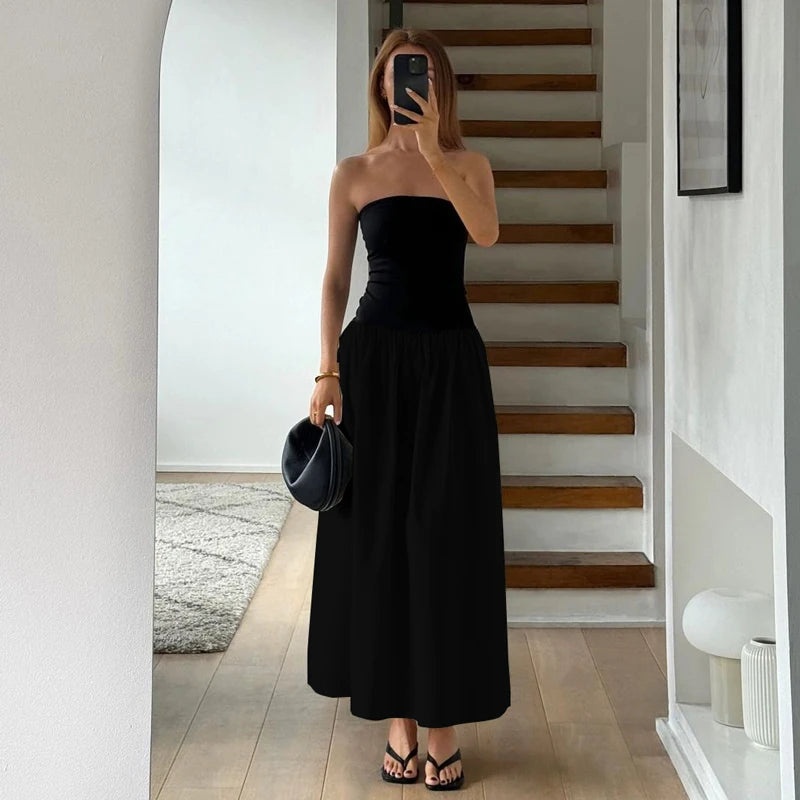 Strapless Maxi Off Shoulder Backless Sleeveless Dress