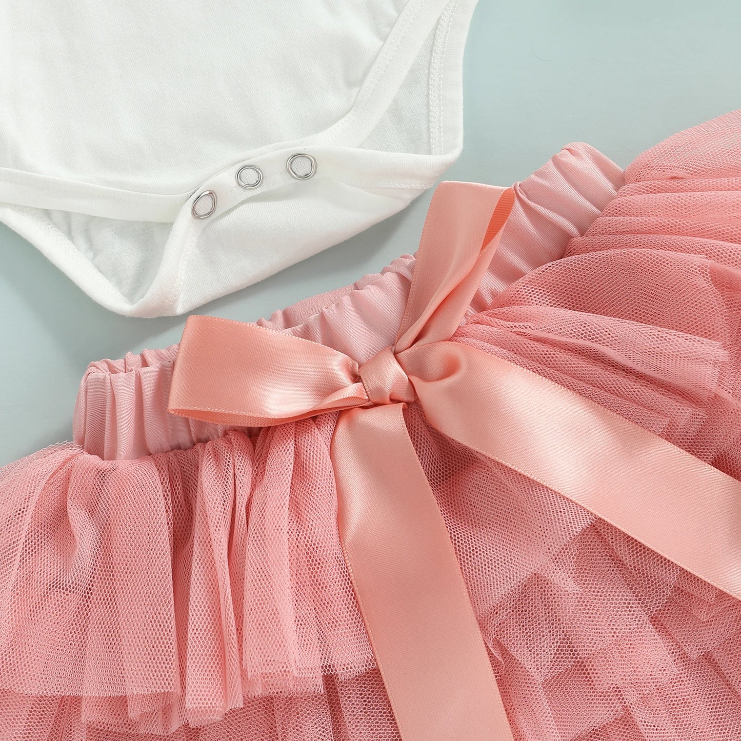 ma&baby 0-18M 1st Birthday Baby Girl Clothes Set Infant Newborn Toddler Letter Romper Ruffle Tulle Skirts Headband Outfit Summer