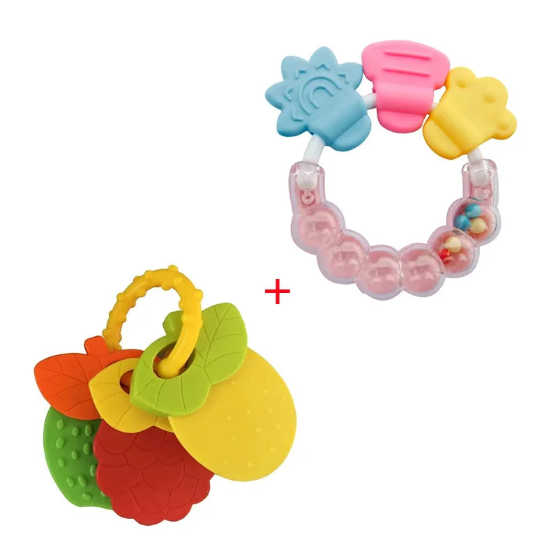 Newborn Chews Food Grade Teethers Training Bed Toy  Baby fruit item Feeding Infant Rattle