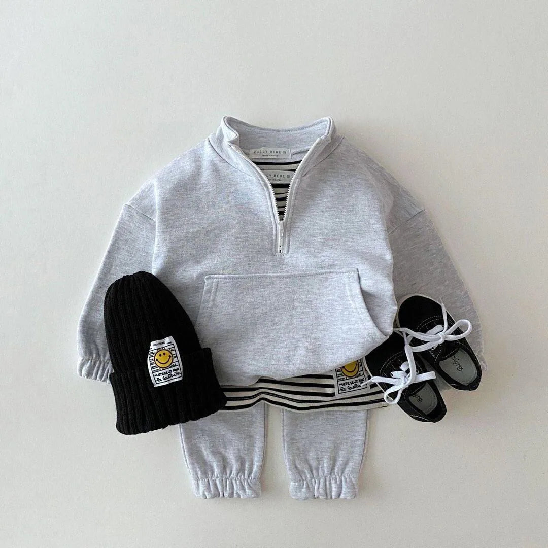 New  Baby Boys Girls Clothes Children Toddler Fashion Costume Kids Tracksuits Letter Hoodies Jacket Pants 2Pcs Sets Spring Autum