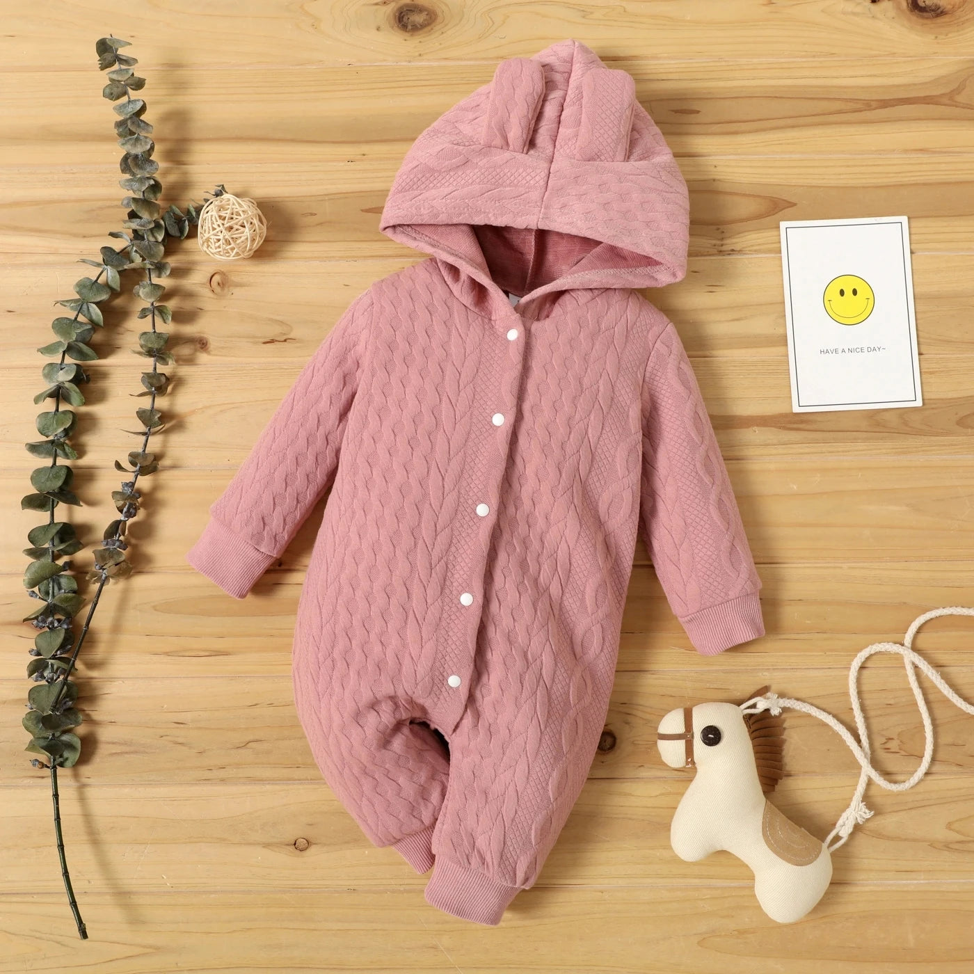 Unisex Baby Romper Lovely Ears Hooded