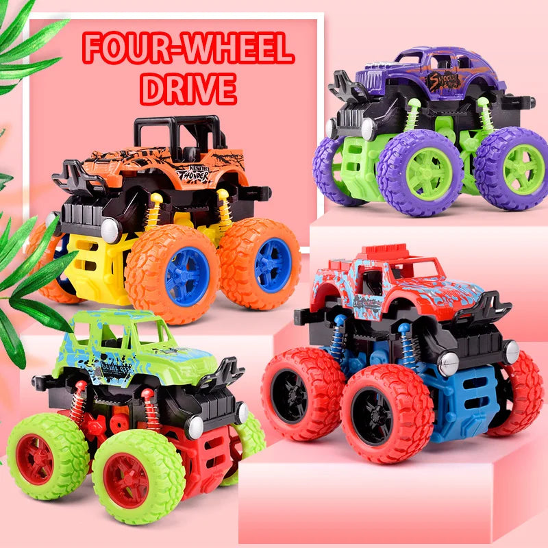 Pull Back Toy Car Inertial Rotation Car Four-wheel Drive Off