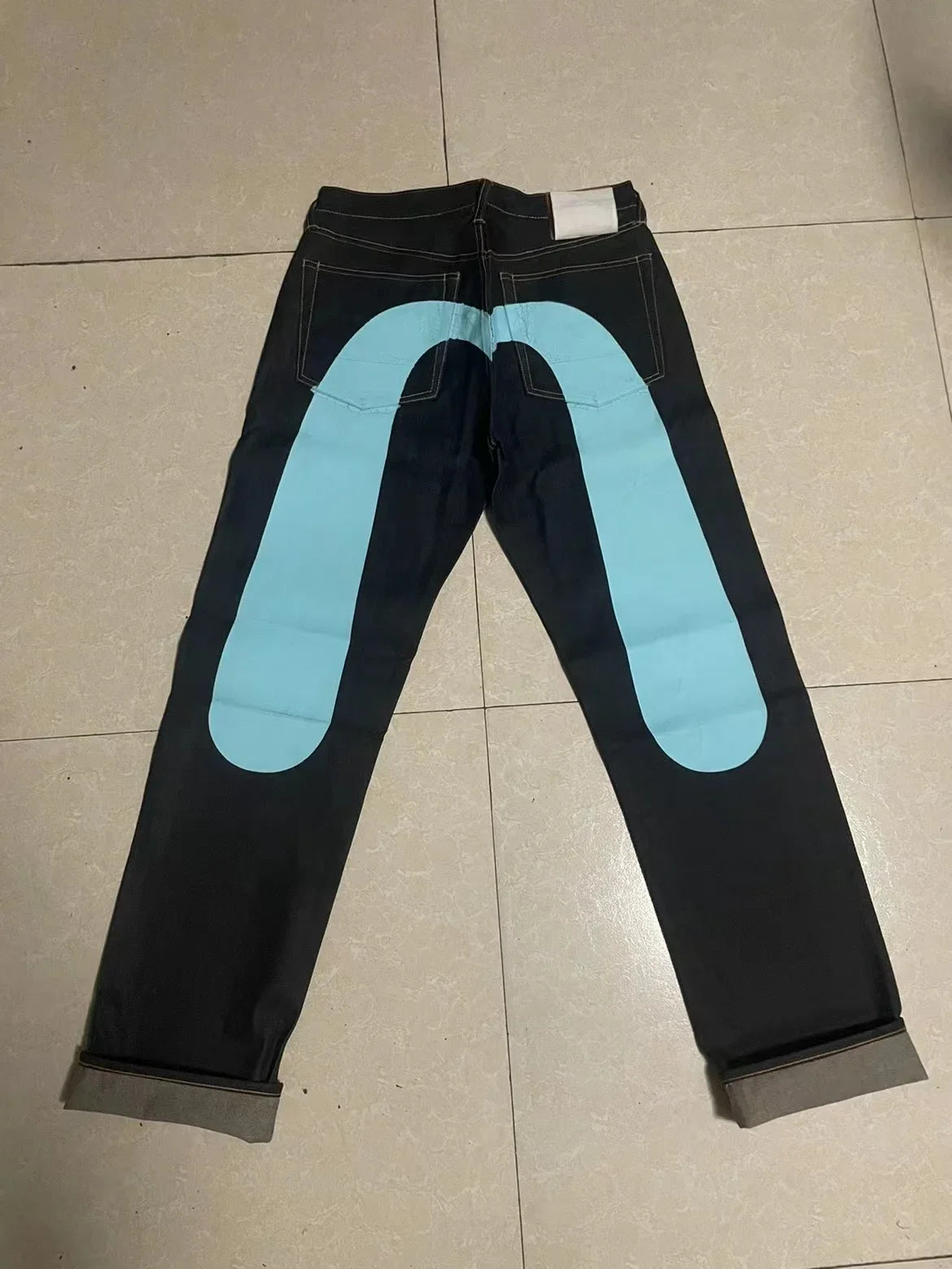 Y2K New Best-Selling Jeans Retro Personalized Print Jeans Women’s Punk Hip Hop Gothic Loose Straight Denims Couple Street wear