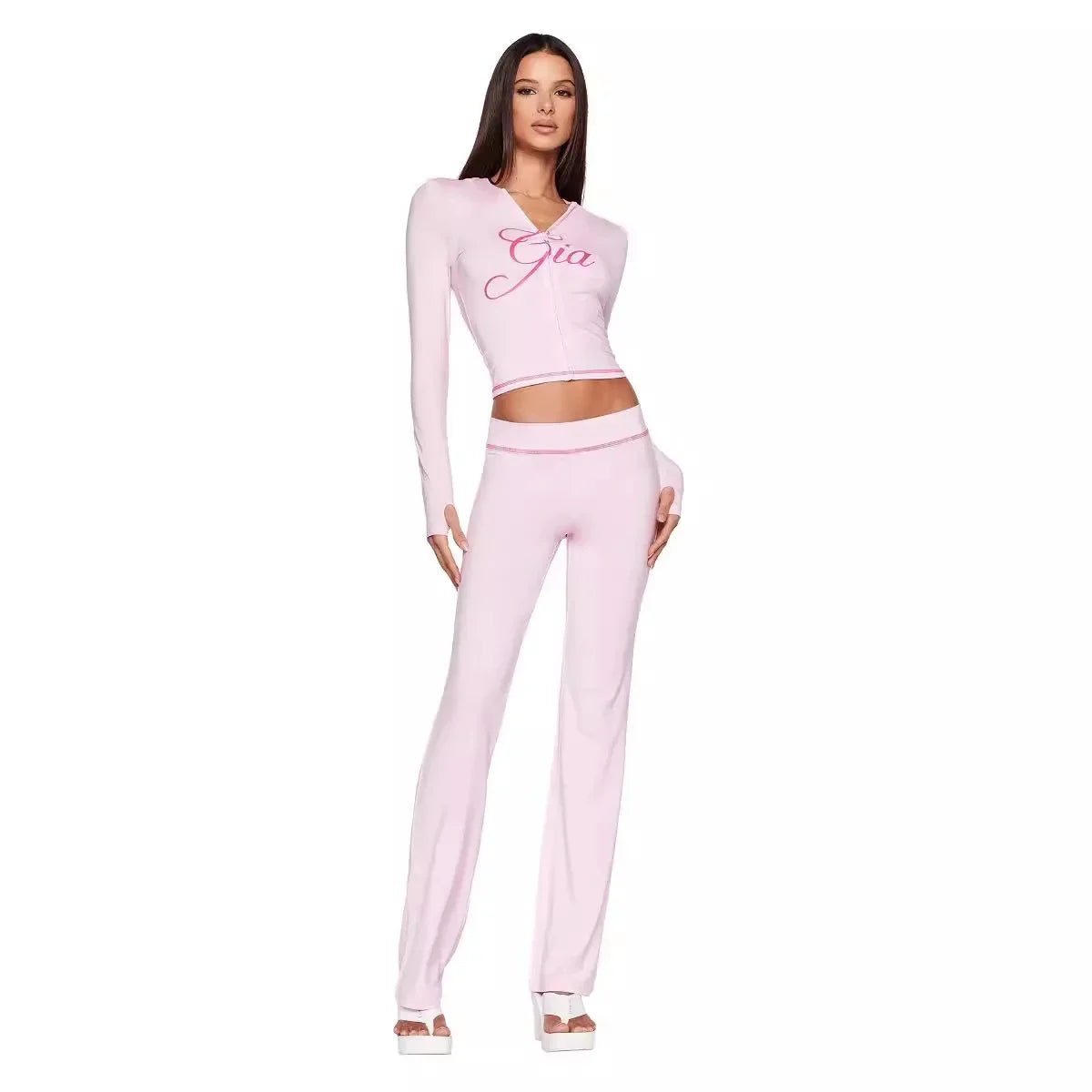 Gia Luxe Printed Tracksuit Set