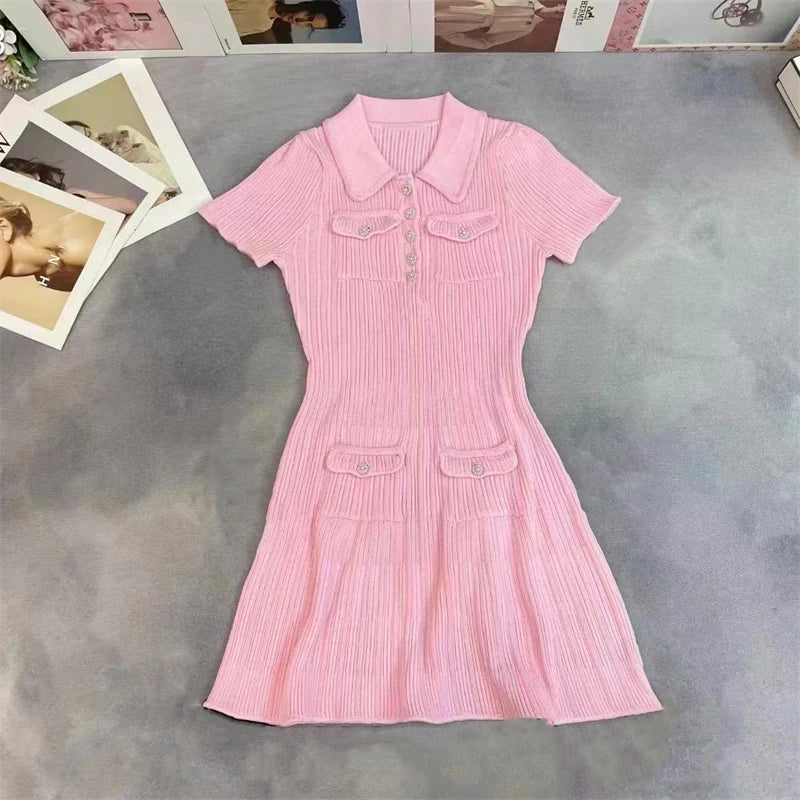Women's Polo Pop Knit Dress
