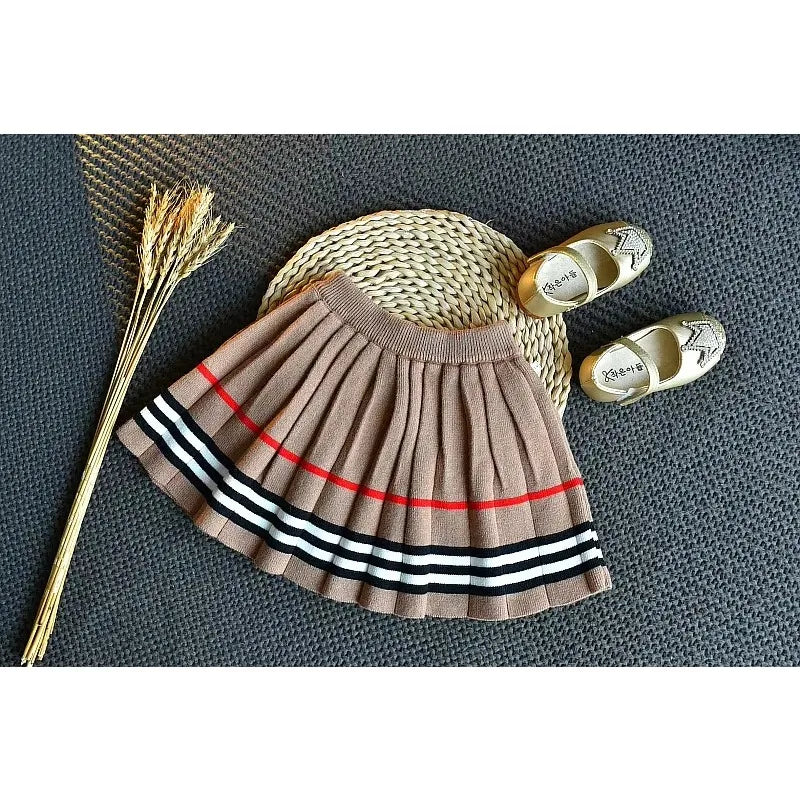 Baby Girl Clothes Set Autumn Winter New Fashion Striped Sweater Suit Cute Bow Knitted