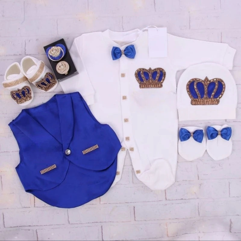 Newborn Baby Boy Outfits Blazer Vest Kids Clothing Cotton Infant Products Body Suit Shirt Pants Mittens Receiving Blanket