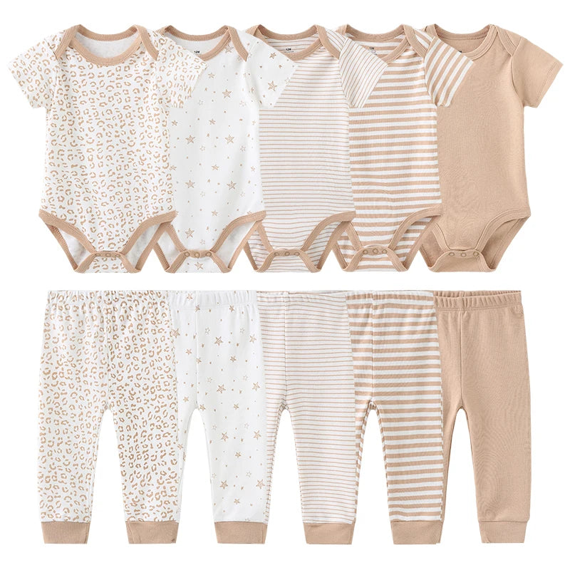 Fashion Unisex Baby Boy Girl Clothing Set Soft Newborn Bodysuits+Pants Infant Outfit Gift