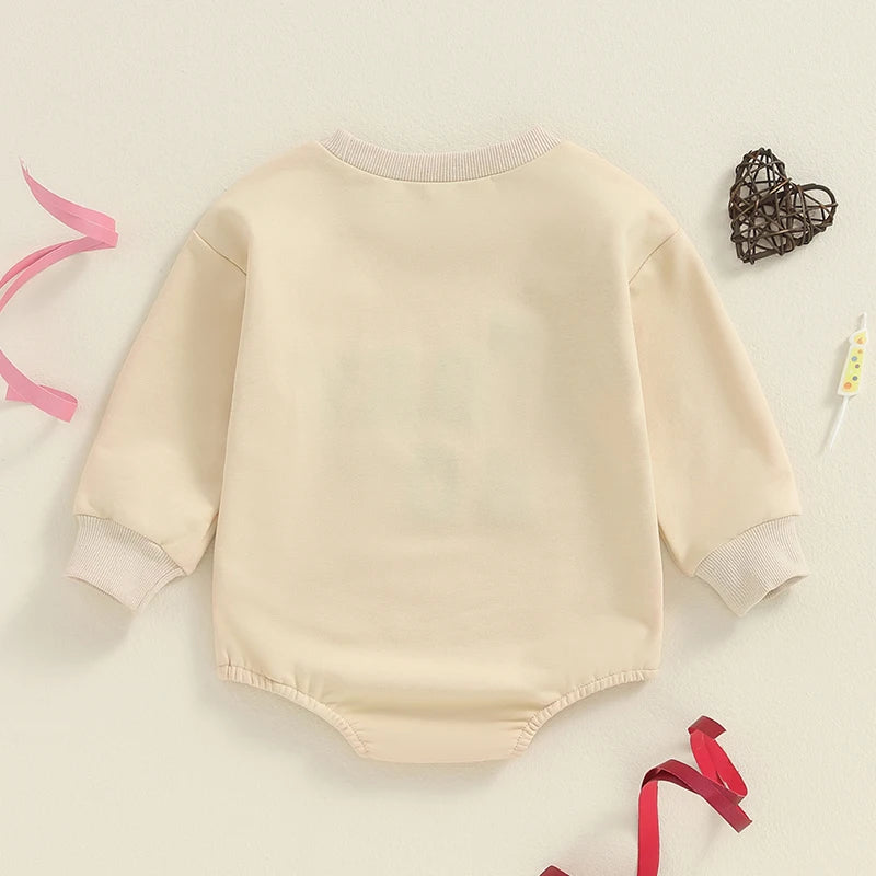 Citgeett Autumn Infant Baby Boys Girls Birthday Bodysuit Long Sleeve Letter Embroidery Playsuit Fall Clothes