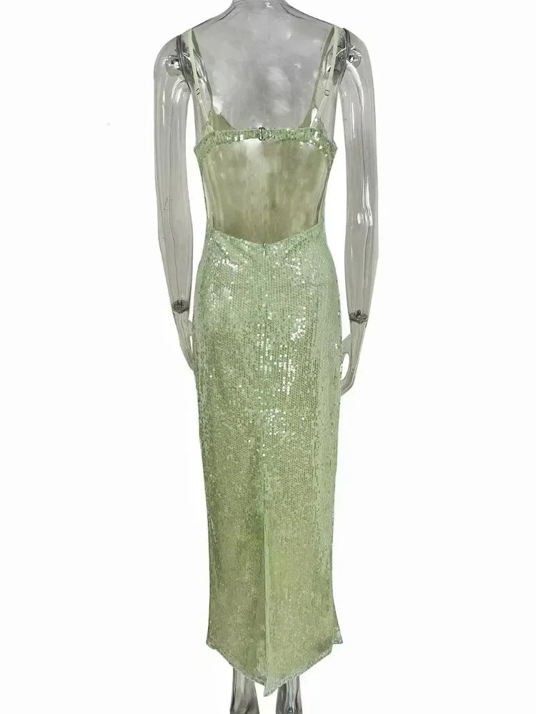 Shimmer Escape Sequin Long Dress