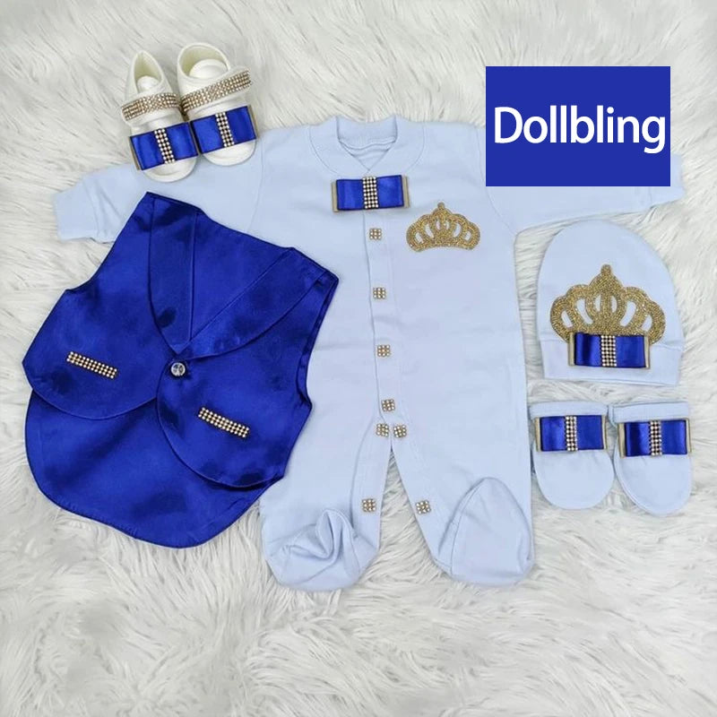 Newborn Baby Boy Outfits Blazer Vest Kids Clothing Cotton Infant Products Body Suit Shirt Pants Mittens Receiving Blanket