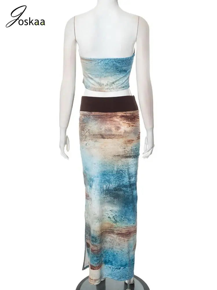 Sunset Mirage Gradient Tube & Skirt Set
