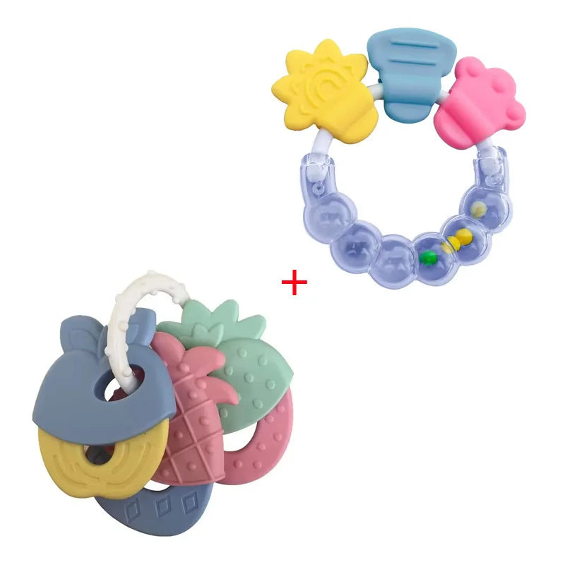 Newborn Chews Food Grade Teethers Training Bed Toy  Baby fruit item Feeding Infant Rattle