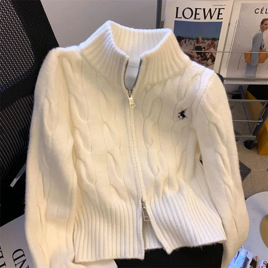2025 New Fashion Autumn Winter Sweater Women Jacket Long Sleeves Loose Knitted Cardigan Coat Female Warm Outerwear Ladies Tops