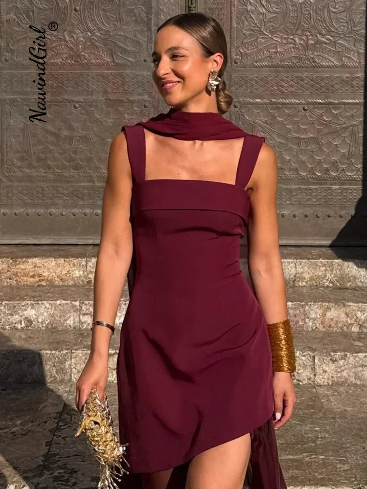 Elegant Slim Sleeveless Backless Allure Mesh Maxi Dress