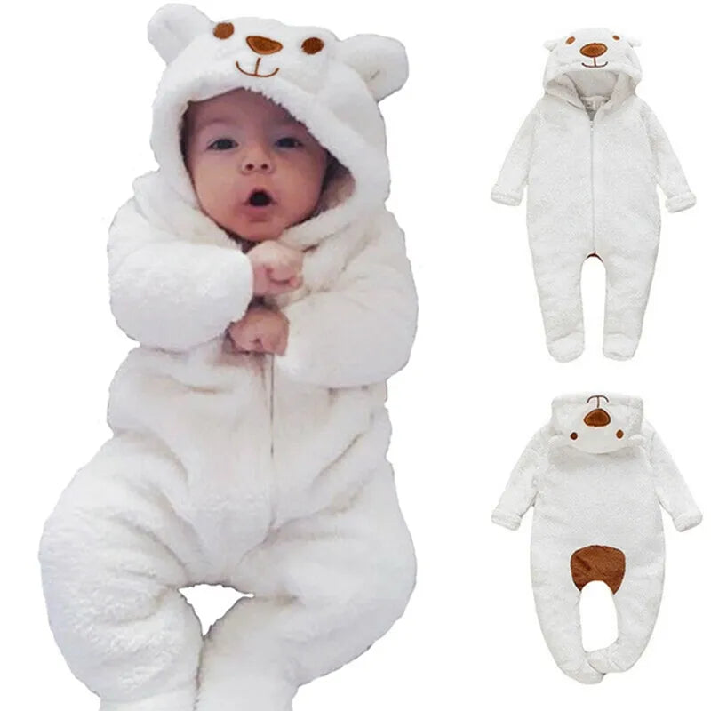 Newborns Bear Hooded Romper