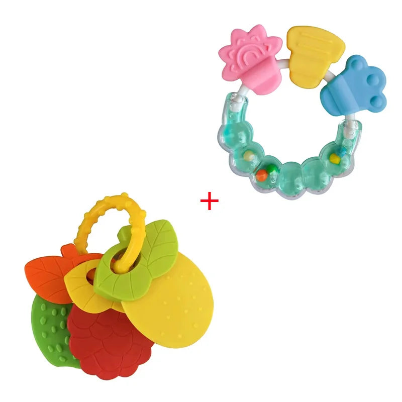 Newborn Chews Food Grade Teethers Training Bed Toy  Baby fruit item Feeding Infant Rattle