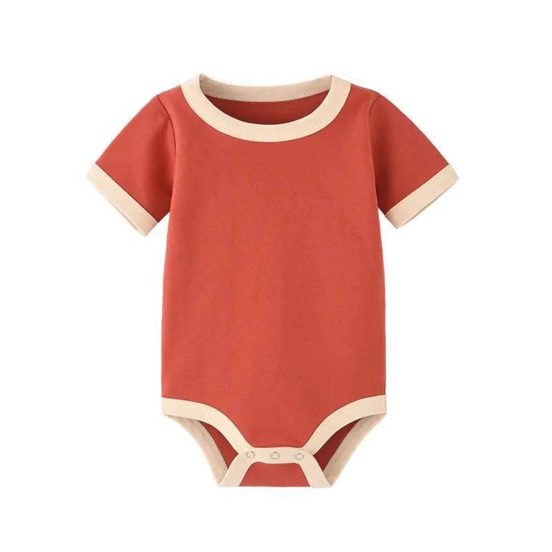 Baby Organic Cotton Summer Rompers Short Sleeve Soft Skin-friendly Romper