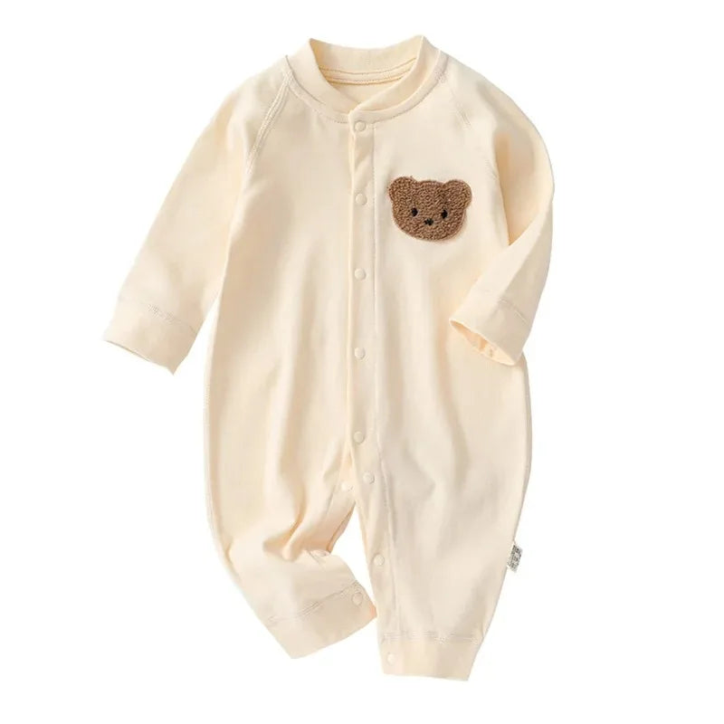 Newborn Jumpsuit Cartoon Bear Long Sleeves Baby Rompers for Boys Girls Autumn Clothes Infant Outfit Toddler Onesie 0-18M