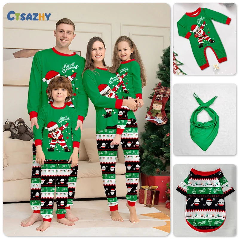 Christmas Family Matching Outfits Mom Dad Kids 2 Pieces Pajamas