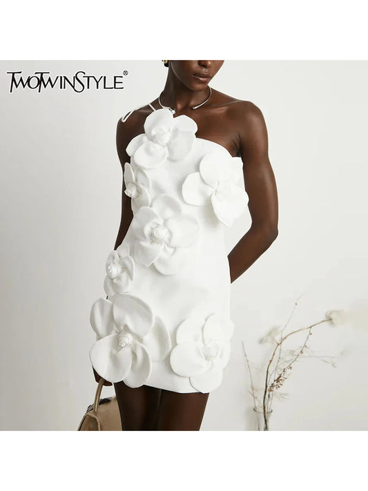 Floral Patchwork Elegance Mini Dress