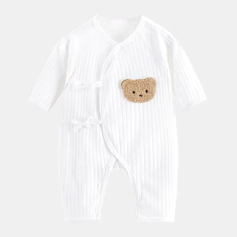 Newborn Baby Boy Girl Romper 100% Pure Cotton Soft Cartoon Bear Bodysuit with Hat