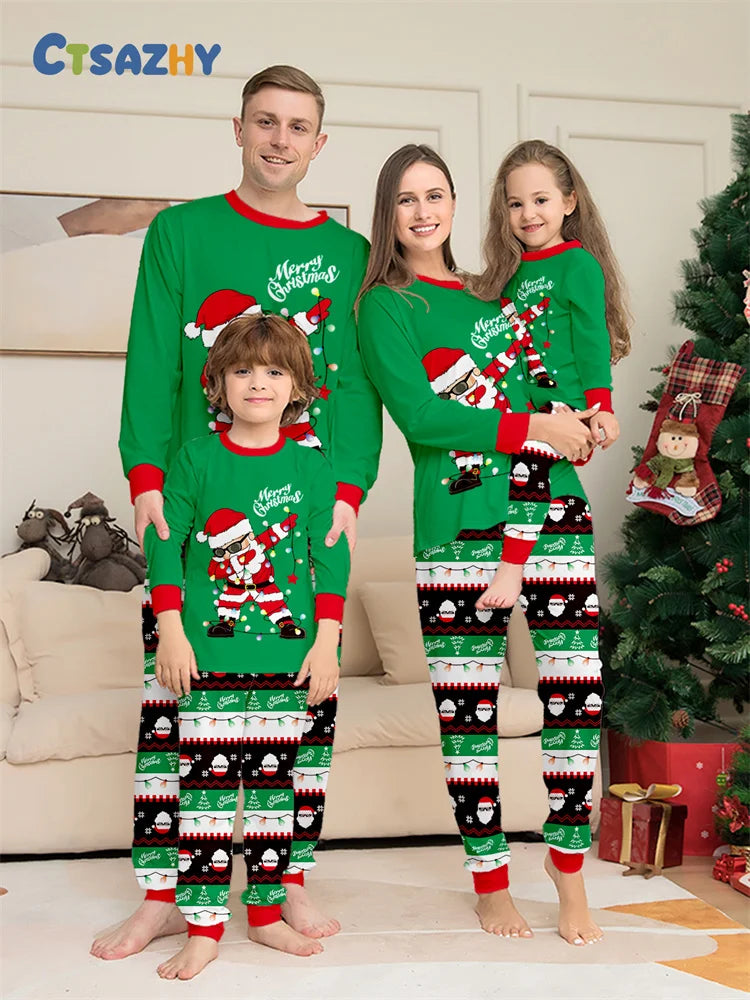 Christmas Family Matching Outfits Mom Dad Kids 2 Pieces Pajamas