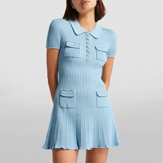 Women's Polo Pop Knit Dress