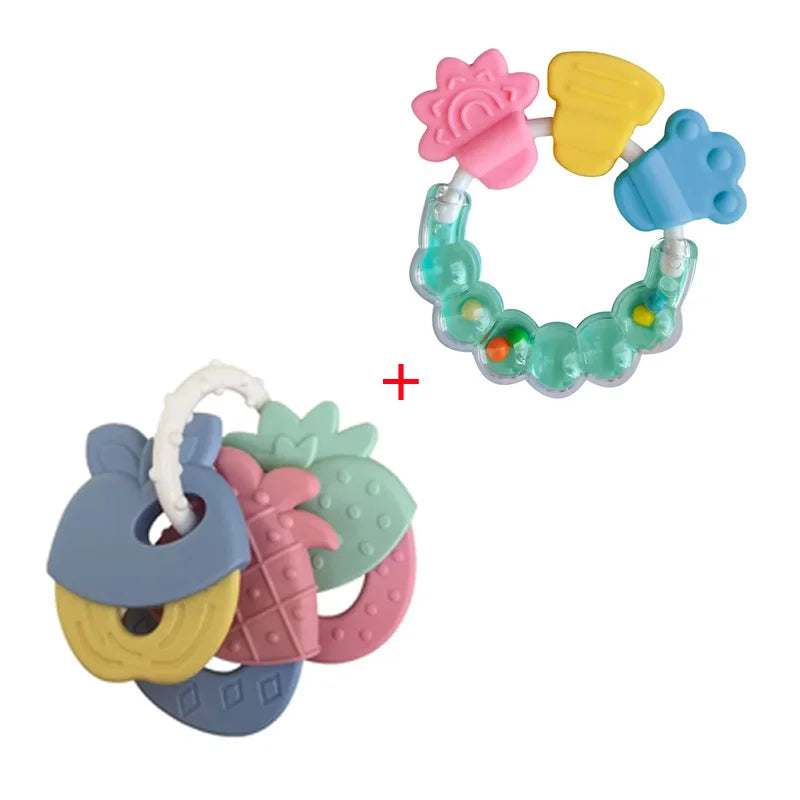 Newborn Chews Food Grade Teethers Training Bed Toy  Baby fruit item Feeding Infant Rattle