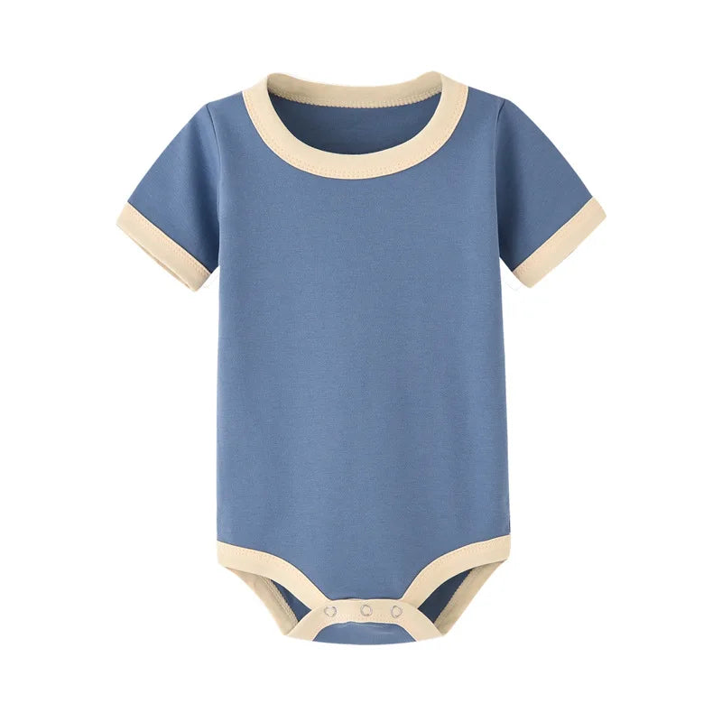 Baby Organic Cotton Summer Rompers Short Sleeve Soft Skin-friendly Romper