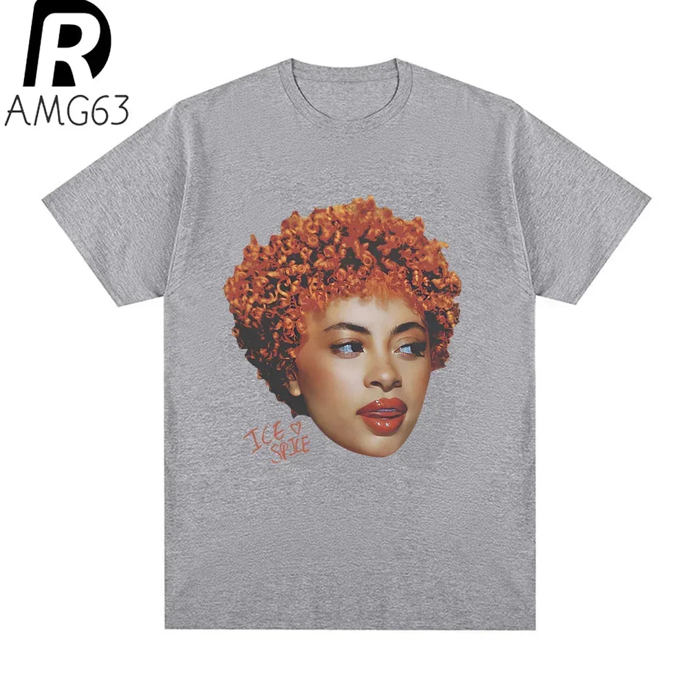 Rapper Ice Spice Graphic T Shirt Men Women's Fashion Hip Hop Street Style T-shirt Summer Casua