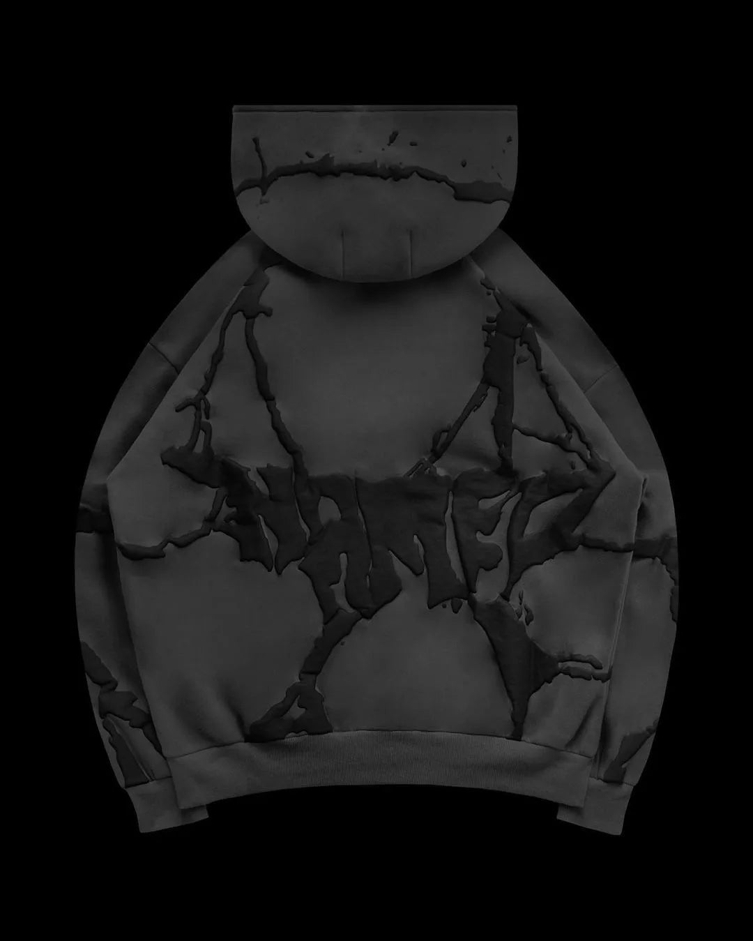 2024 European and American Cross border Autumn and Winter New Vintage Foam Printed Hoodie Thickened Loose Men's Set in Stock