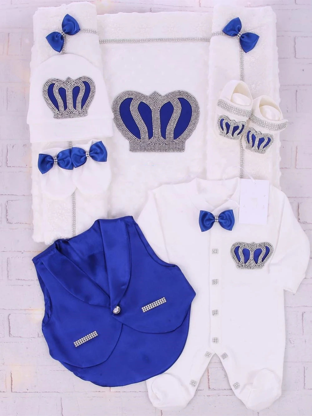 Newborn Baby Boy Outfits Blazer Vest Kids Clothing Cotton Infant Products Body Suit Shirt Pants Mittens Receiving Blanket