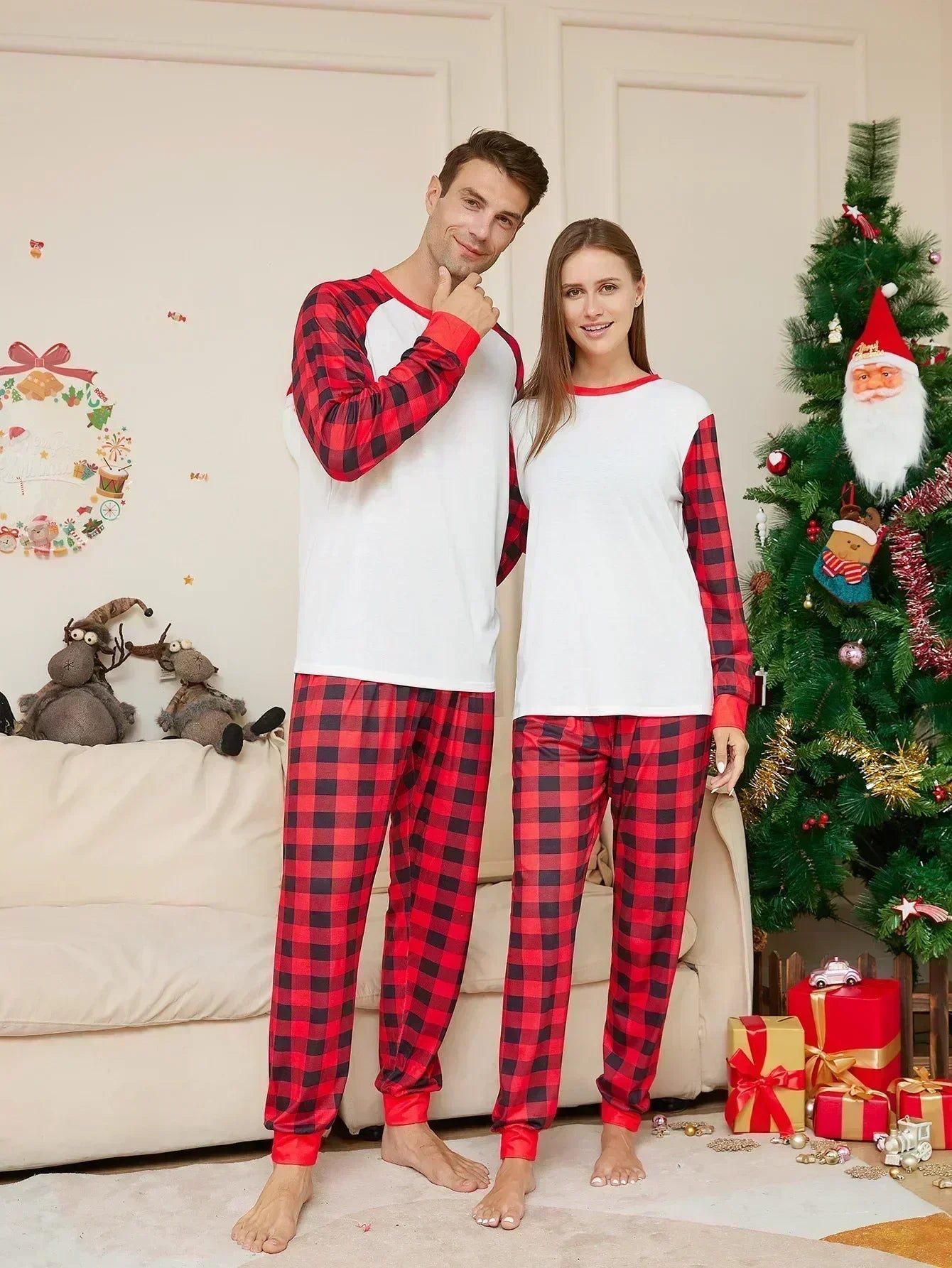 Christmas Pajamas Adult Kids Baby&Dog Matching Clothes