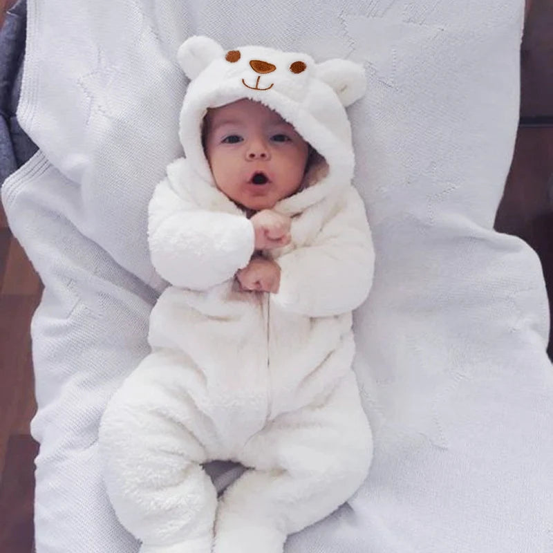 Newborns Bear Hooded Romper